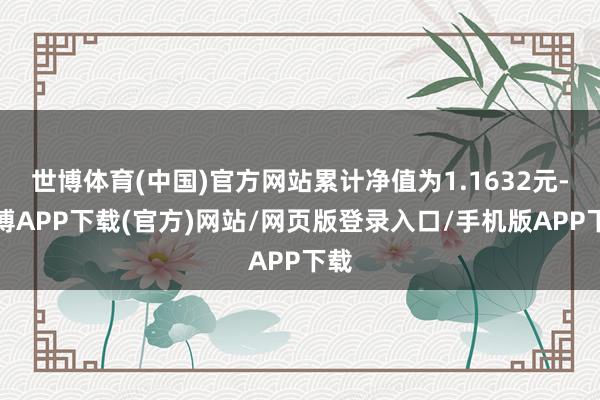 世博体育(中国)官方网站累计净值为1.1632元-世博APP下载(官方)网站/网页版登录入口/手机版APP下载