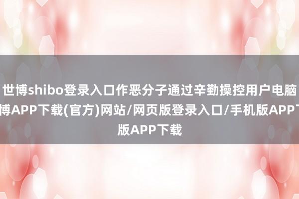 世博shibo登录入口作恶分子通过辛勤操控用户电脑-世博APP下载(官方)网站/网页版登录入口/手机版APP下载