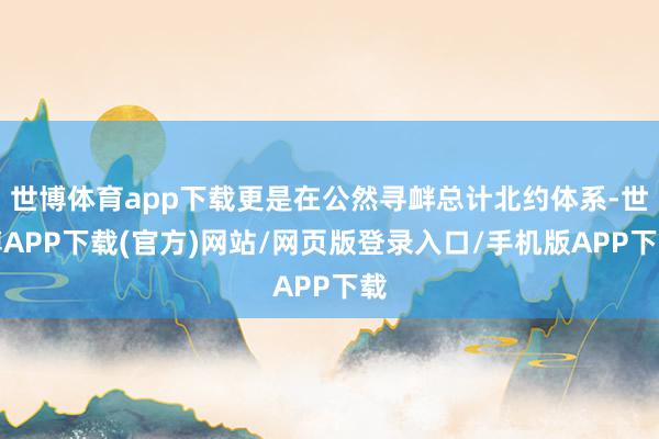 世博体育app下载更是在公然寻衅总计北约体系-世博APP下载(官方)网站/网页版登录入口/手机版APP下载